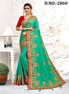 Light Green Latest Fancy wedding Wear Heavy Resham And Coding With jari Embroidery And Stone work Designer Sarees Collection 2860